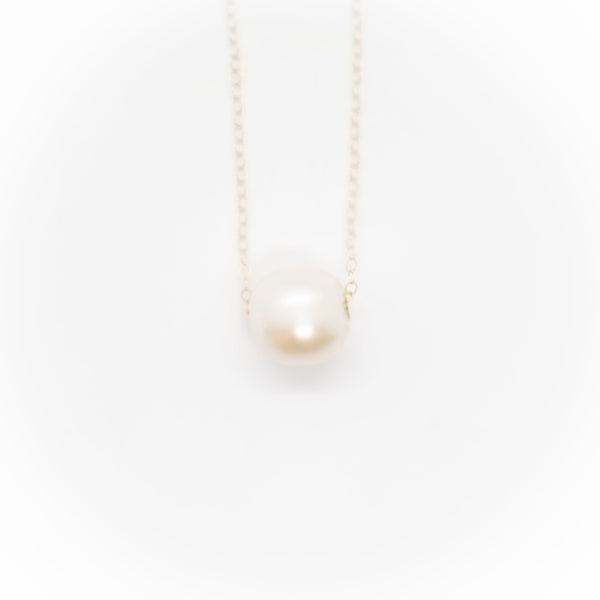 White Pearl Slider Necklace